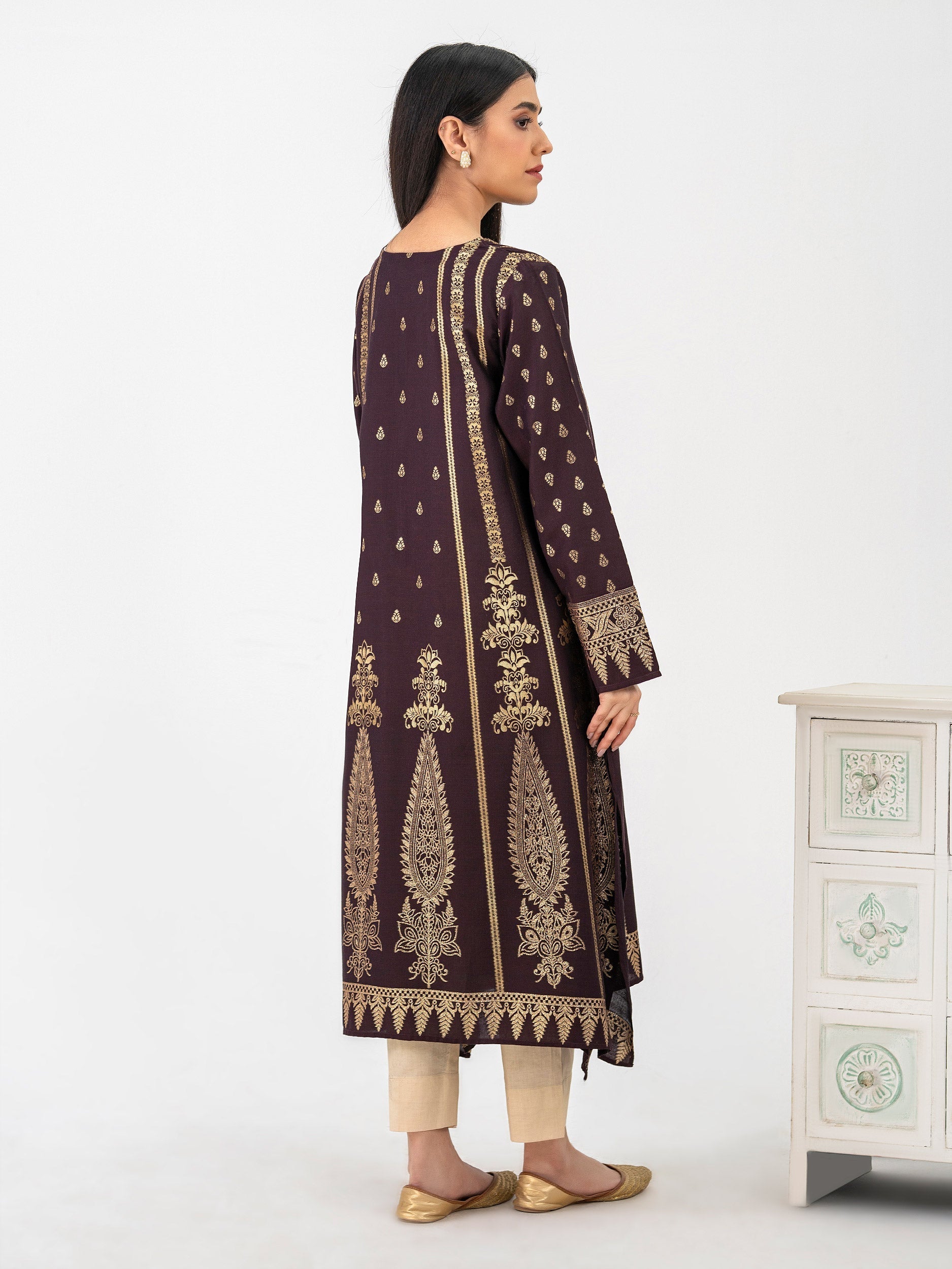 Jacquard Shirt-Embellished (Pret)