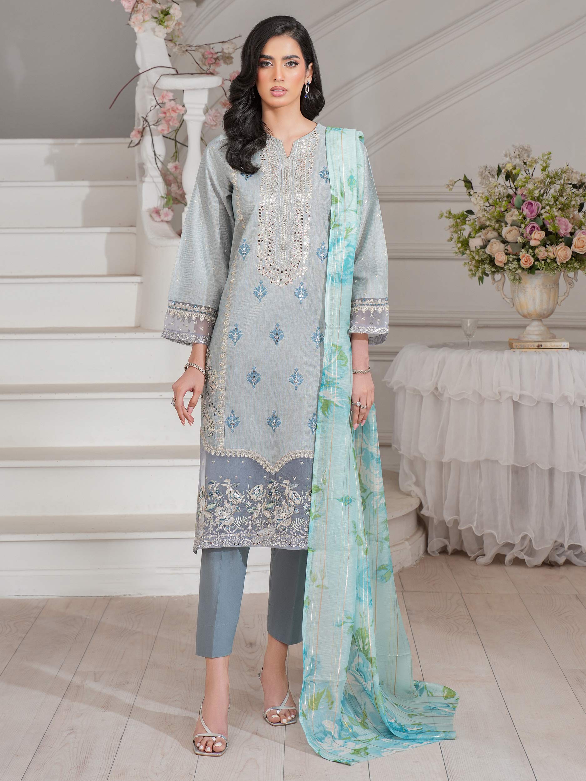 3 Piece Missouri Suit-Embroidered (Unstitched)