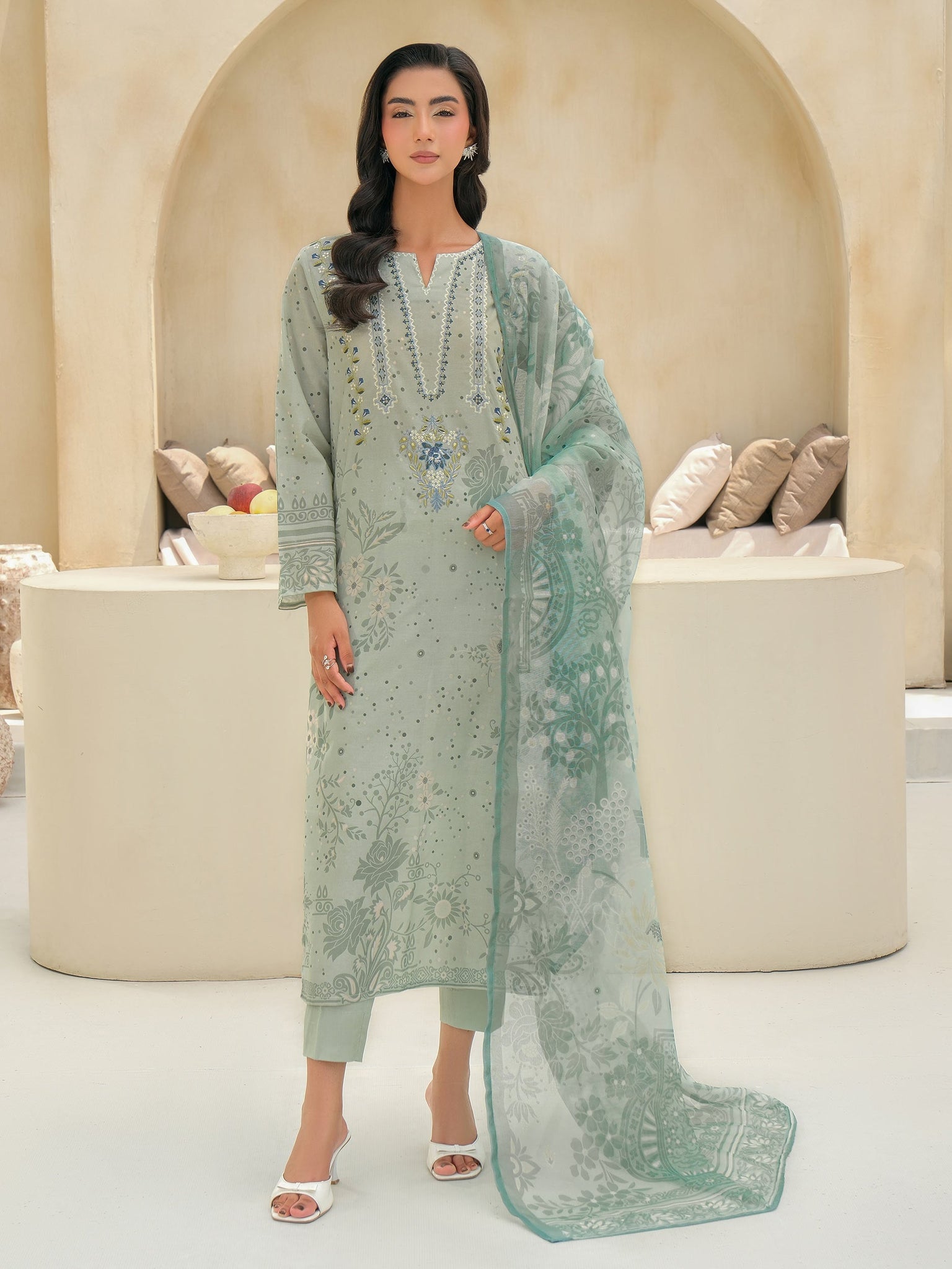3 Piece Lawn Suit-Embroidered (Unstitched)