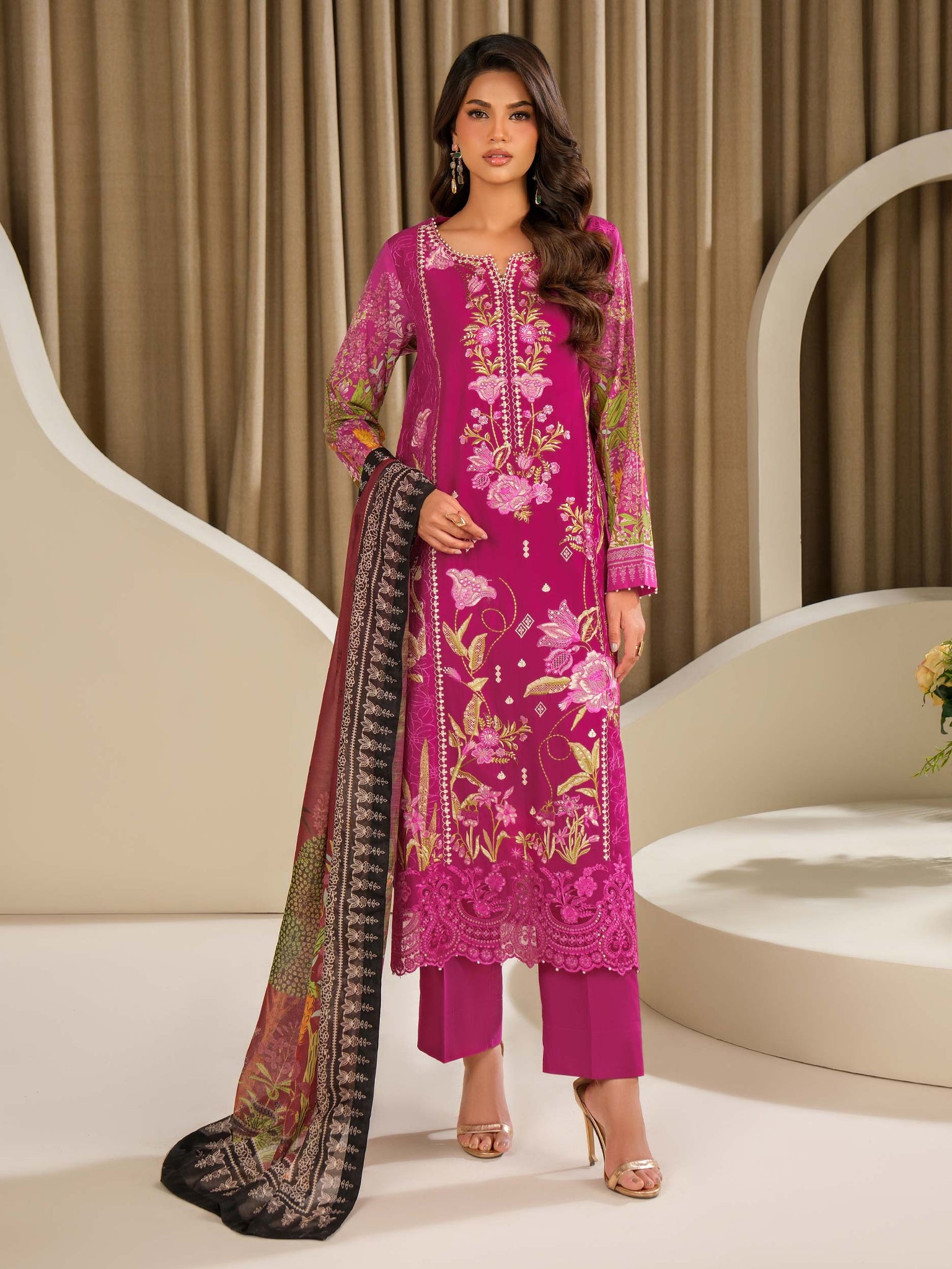 3 Piece Lawn Suit-Embroidered (Unstitched)