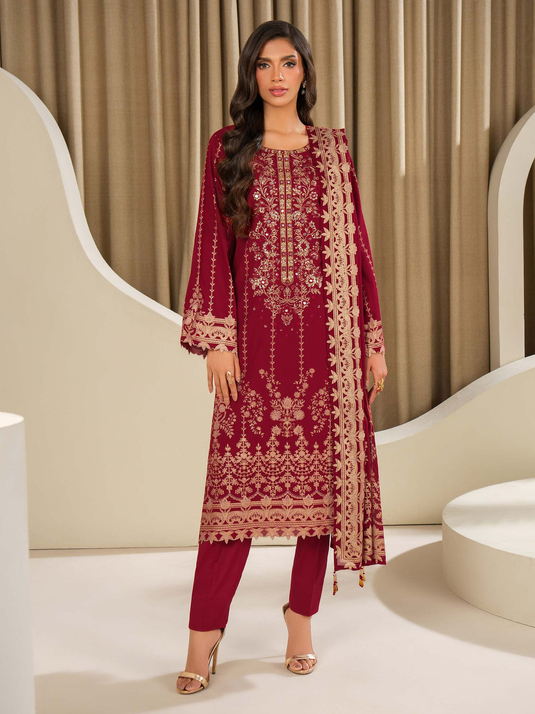 3 Piece Lawn Suit-Embroidered (Unstitched)