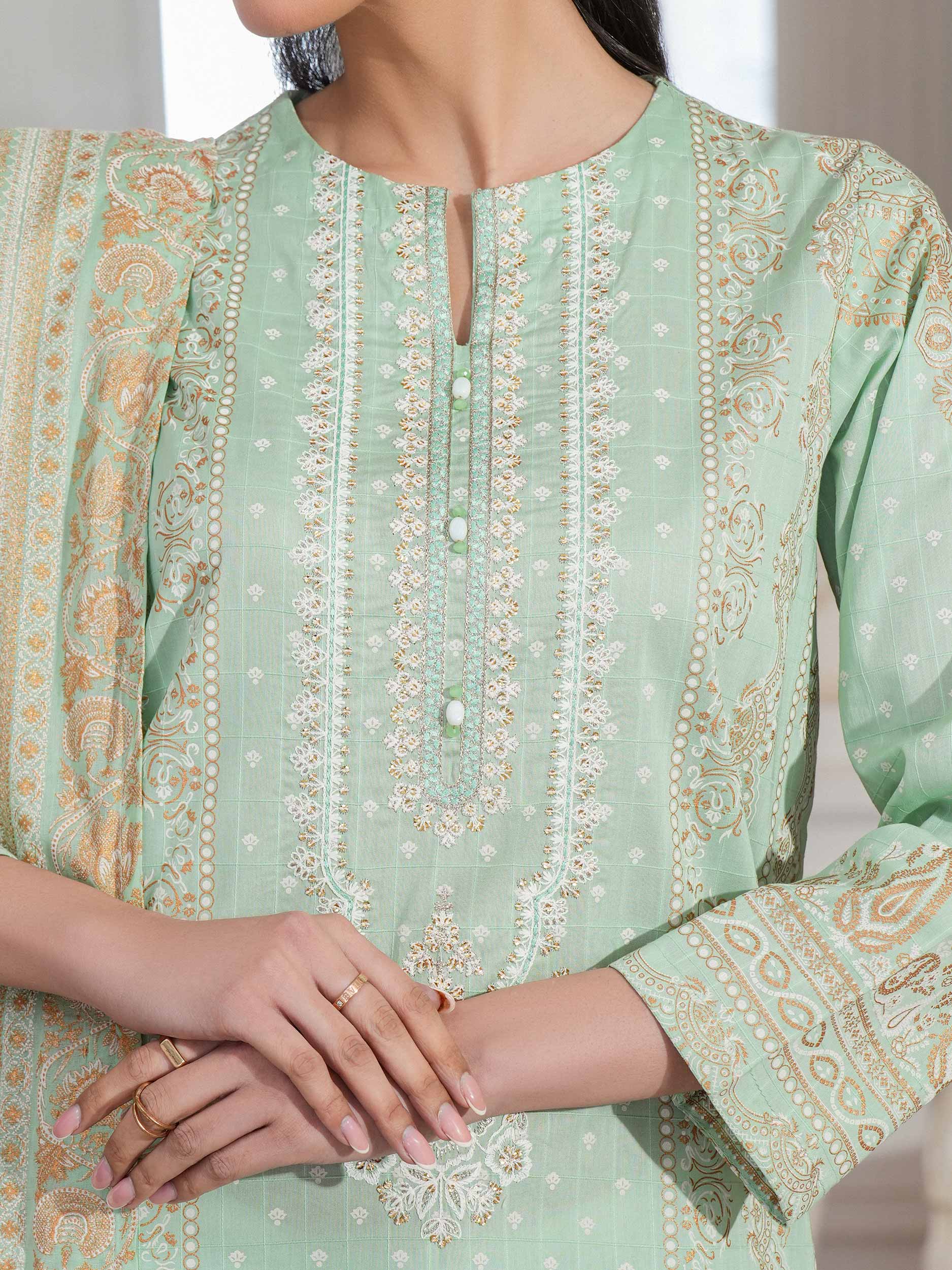 3 Piece Lawn Suit Embroidered (Unstitched)