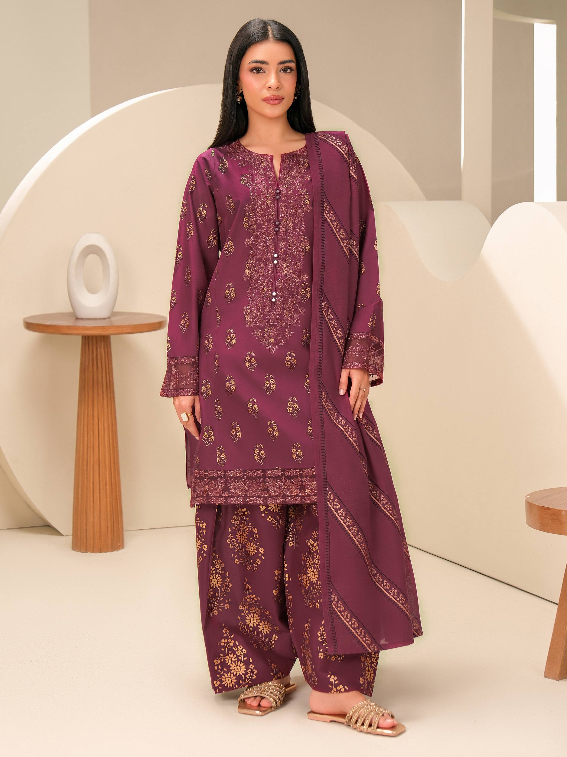 3 Piece Lawn Suit-Embroidered (Unstitched)