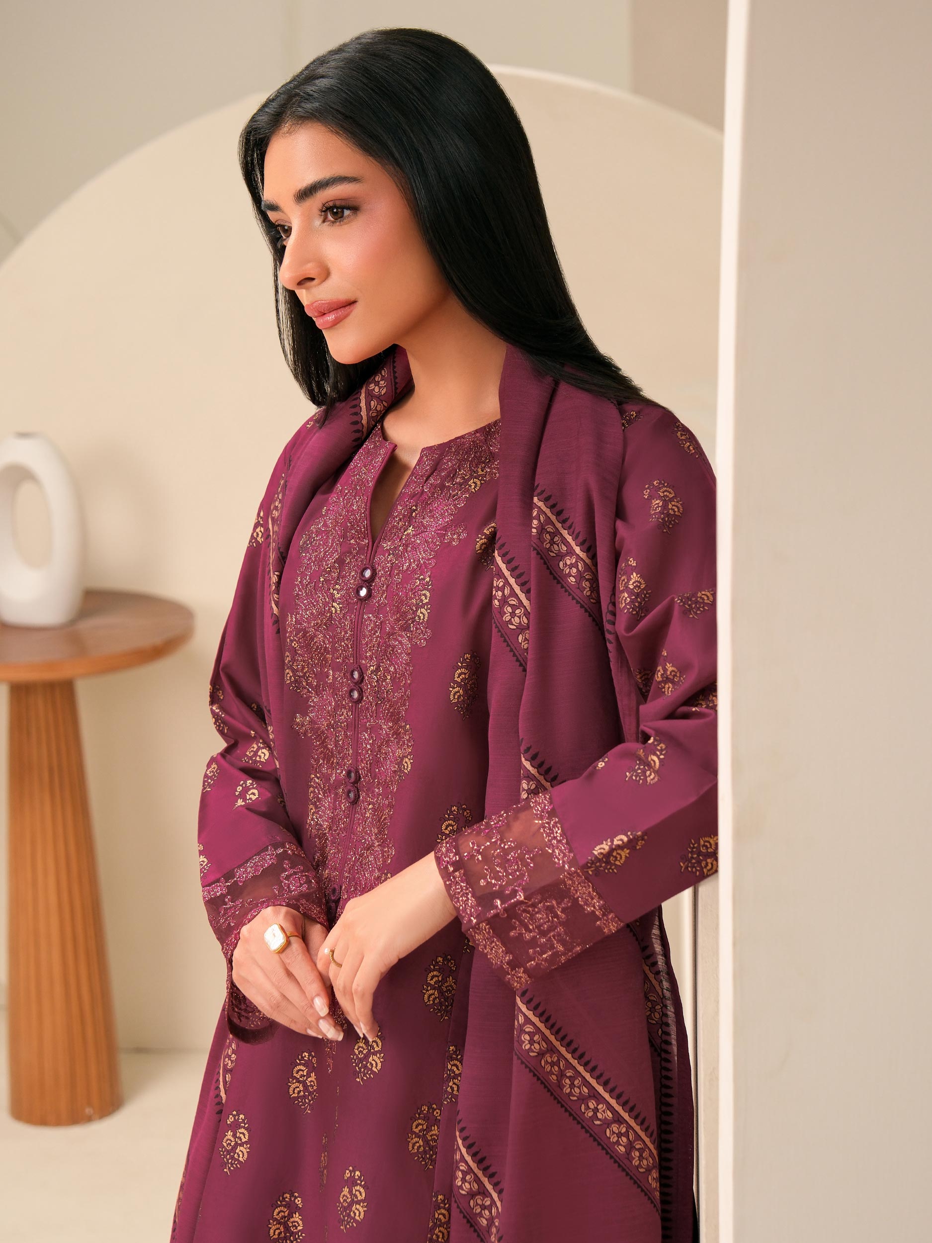 3 Piece Lawn Suit-Embroidered (Unstitched)