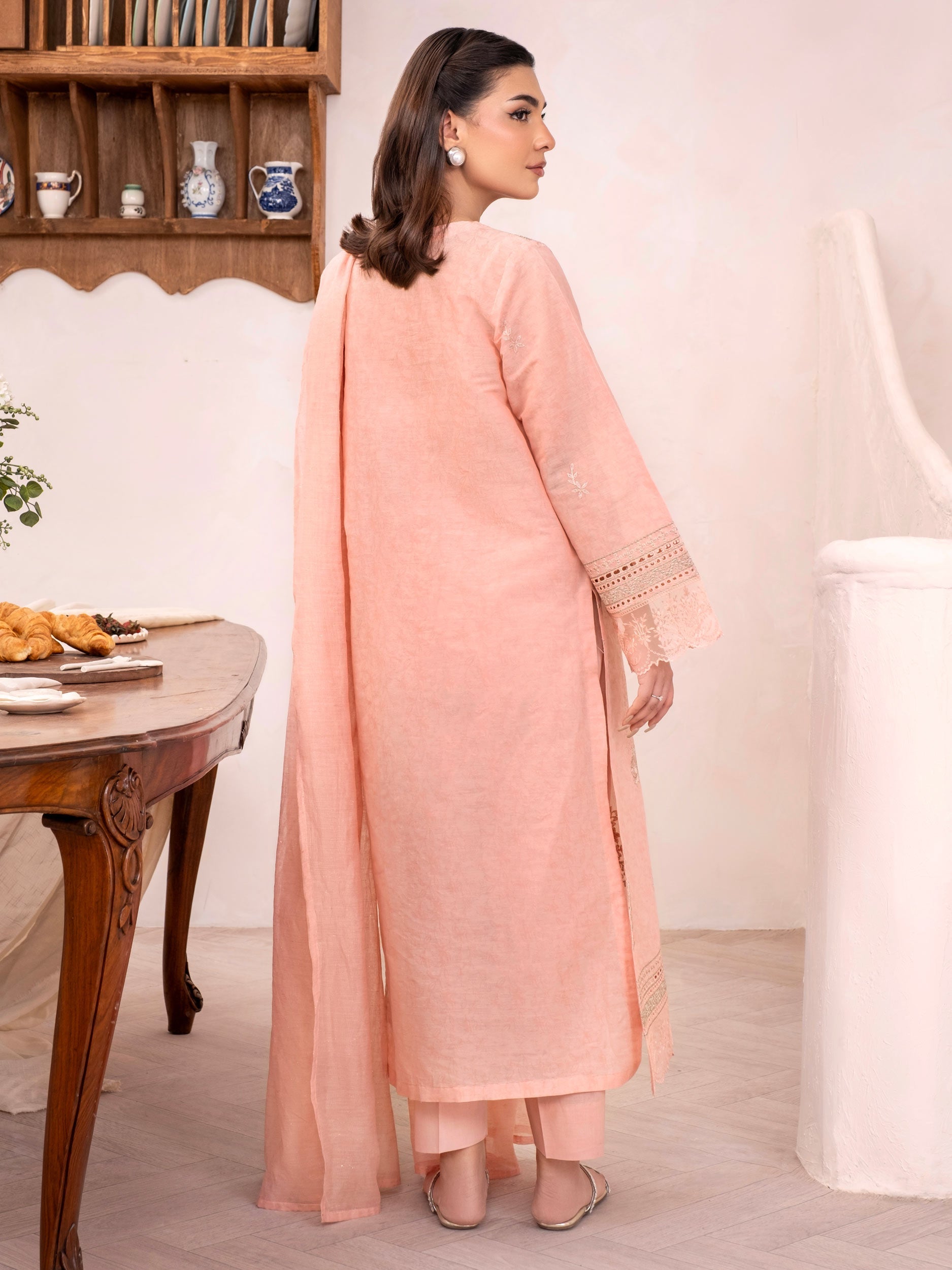 3 Piece Jacquard Suit-Embroidered (Unstitched)